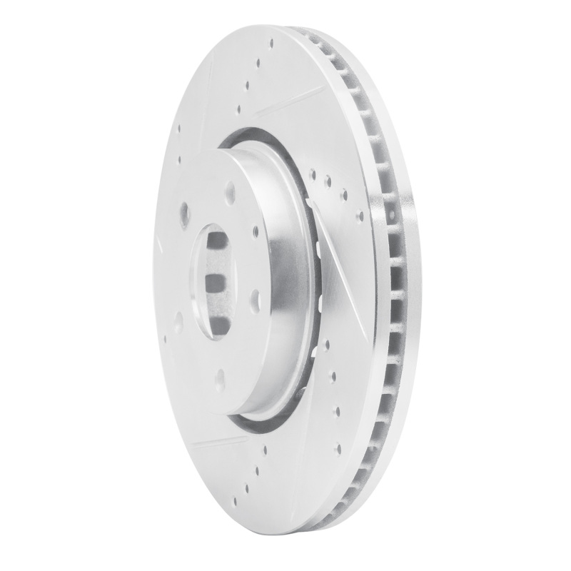 Mazda CX-5 Brake Rotor (1) - Front Left - R1 Concepts - Drilled & Slotted - Silver - `16-`25